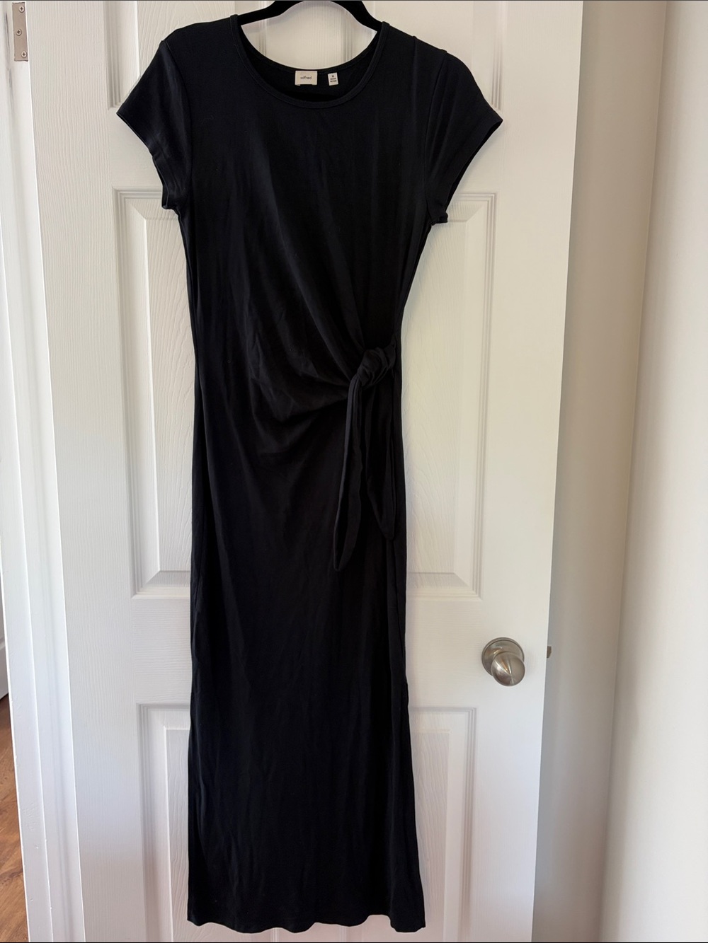 Wilfred Black Midi Dress with Side Tie